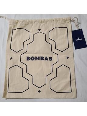NWT Bombas Dust Bag  Slipper Shoes Travel Storage Beige Canvas Pouch 16.5"x 14"